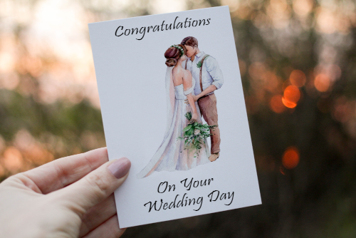 Bride & Groom Wedding Card, Wedding Day Card